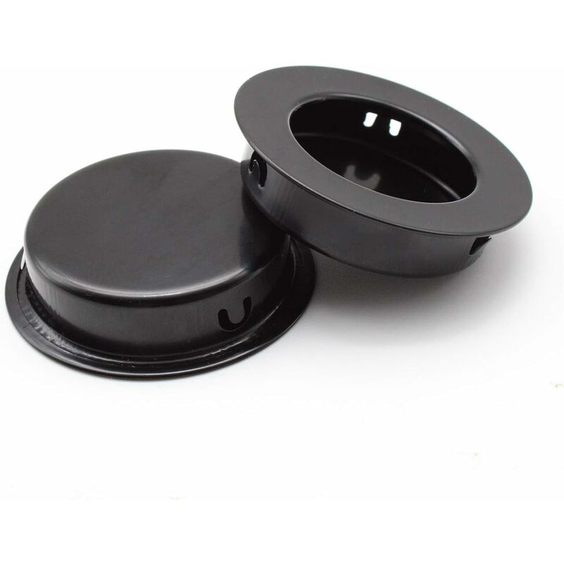 4 pcs ROund Recessed Handles, 40Mm Stainless Steel Sliding Door Handle, Black Furniture Handles Can Be Used For