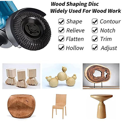 Wood Grinder Disc 125Mm Wood Carving Disc, Grinding Discs For Shaping And Grinding. Wood Abrasive Disc (125X 22 Mm)