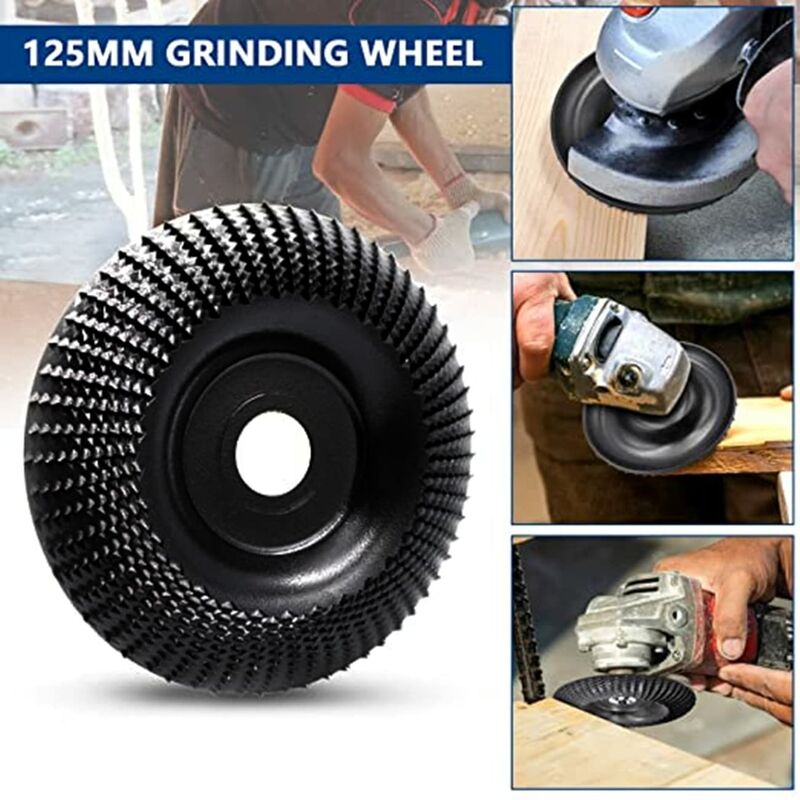 Wood Grinder Disc 125Mm Wood Carving Disc, Grinding Discs For Shaping And Grinding. Wood Abrasive Disc (125X 22 Mm)
