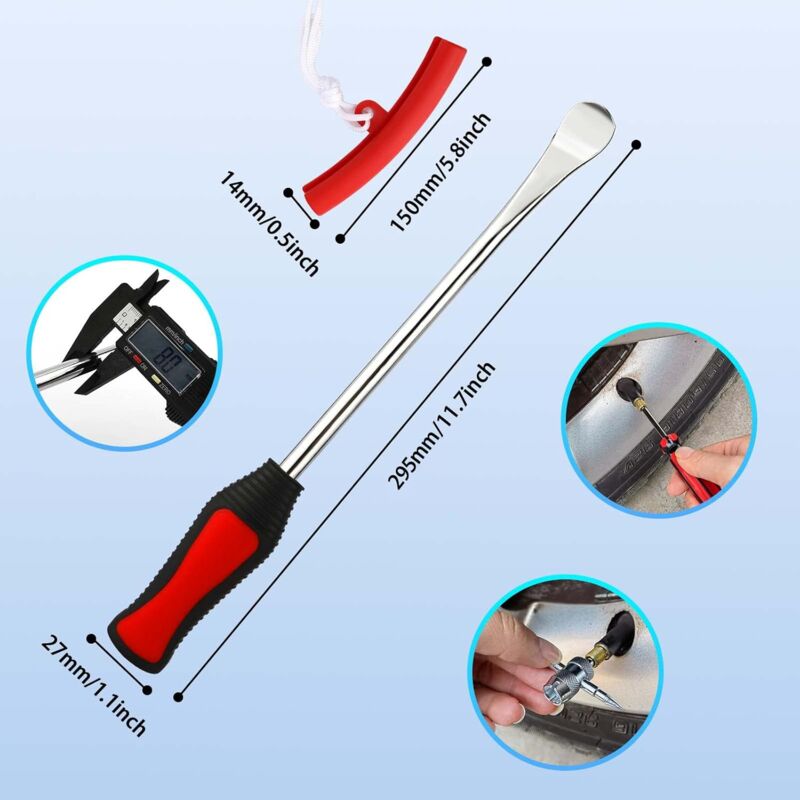 Tire Lever 23 Suits, 3 Tire Levers, 3 Wheel Rim Protectors Tool Kit 10 Tire Valve Caps And Caps For Motorcycle Bike
