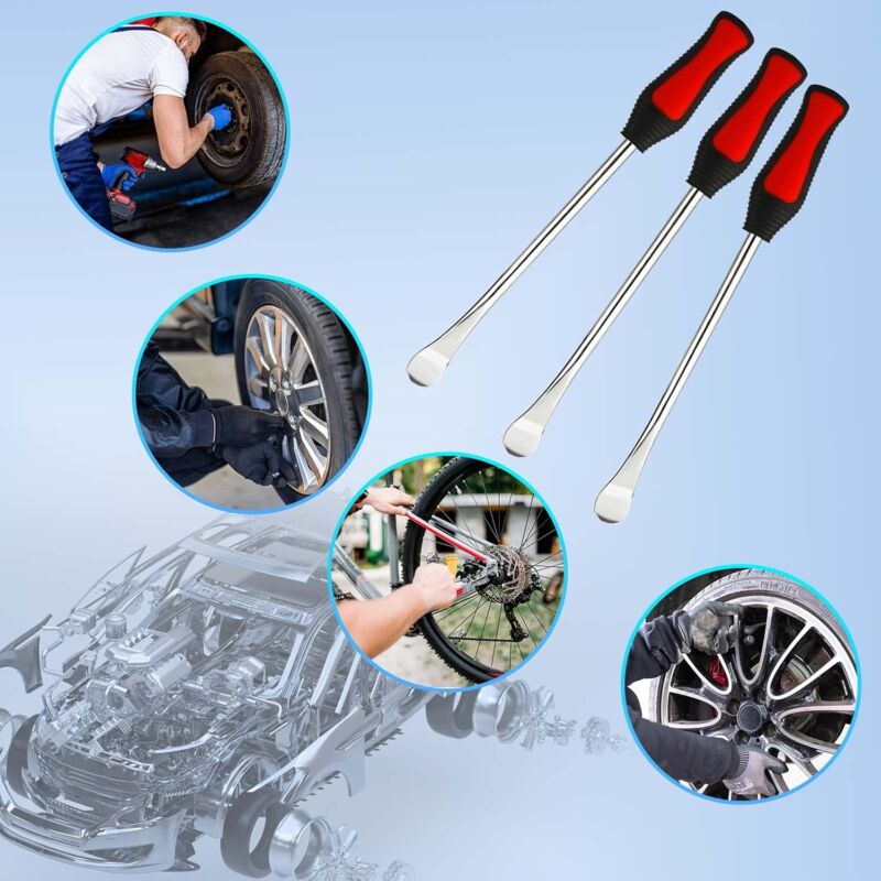 Tire Lever 23 Suits, 3 Tire Levers, 3 Wheel Rim Protectors Tool Kit 10 Tire Valve Caps And Caps For Motorcycle Bike