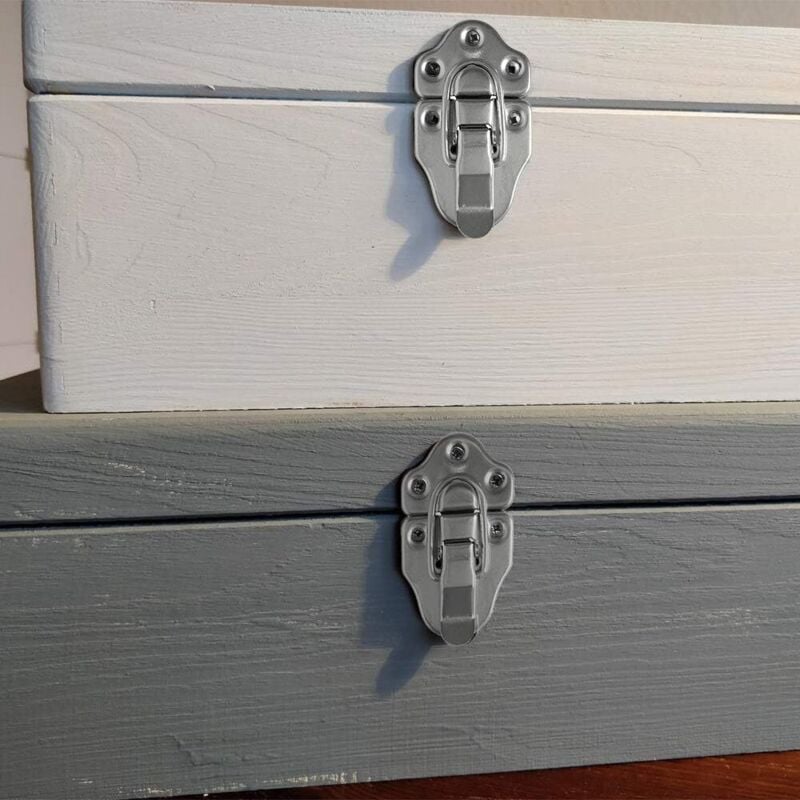 8 Toggle Clasp Latches Toggle Lock Lever Clasp For Jewelry Box Gift Boxes Toolbox Suitcase And Chest - Silver