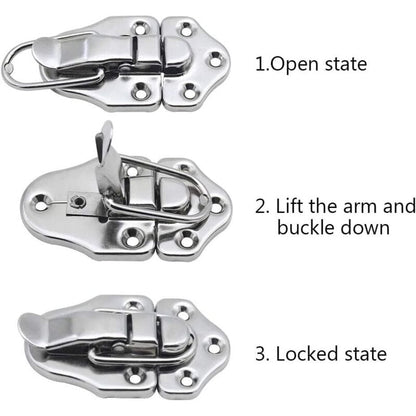 8 Toggle Clasp Latches Toggle Lock Lever Clasp For Jewelry Box Gift Boxes Toolbox Suitcase And Chest - Silver