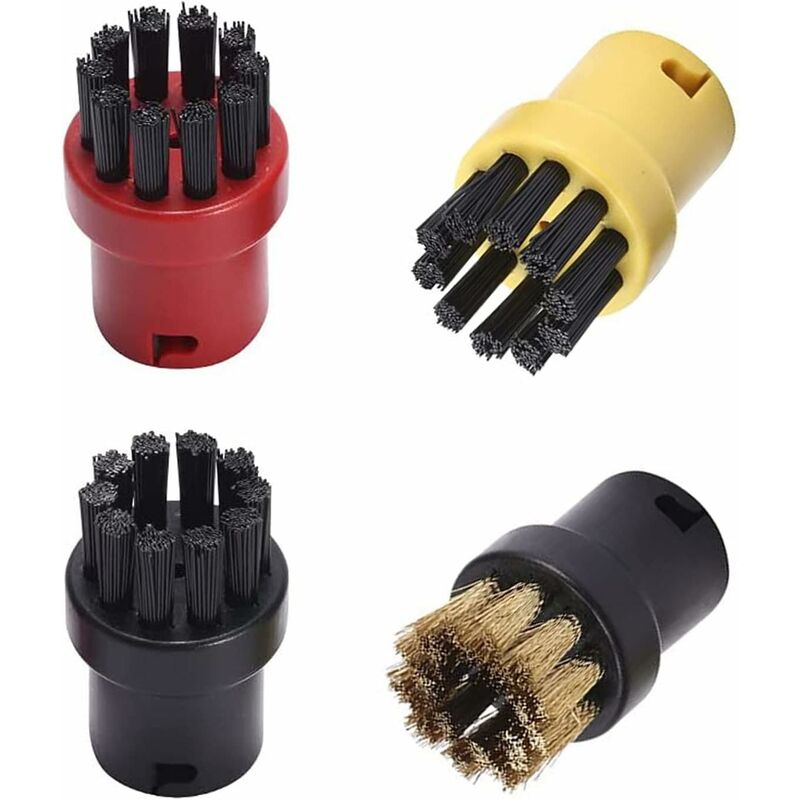 4 Pack Steam Cleaning Brushes, Steam Cleaning Accessories, ROund Brushes Set, For Kärcher Sc1 Sc2 Ctk10 Sc3 Sc4 Sc5 Sc7