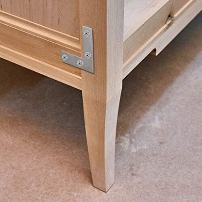Straight Flat Corner Brace Metal L Shaped Brackets With Screws For Wood Furniture Cupboard Repair Support 50Mm 20 pcs
