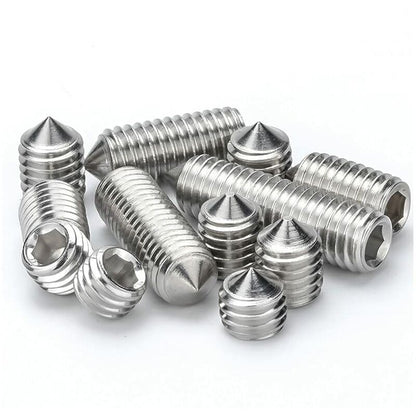 M6 Conical Grub Screws Stainless Steel Hexagon Grub Screws Allen Fasteners Point Screws M6×20Mm,20 pcs