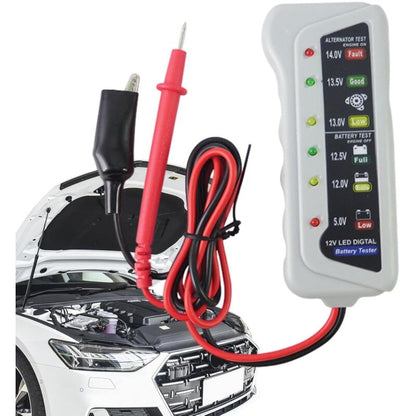 Car Battery Tester,High Accuracy LED Light 6V 12V Auto Battery Analyzer - Voltage Testers With Ergonomic Handle,