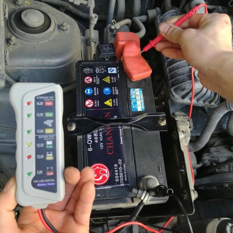 Car Battery Tester,High Accuracy LED Light 6V 12V Auto Battery Analyzer - Voltage Testers With Ergonomic Handle,