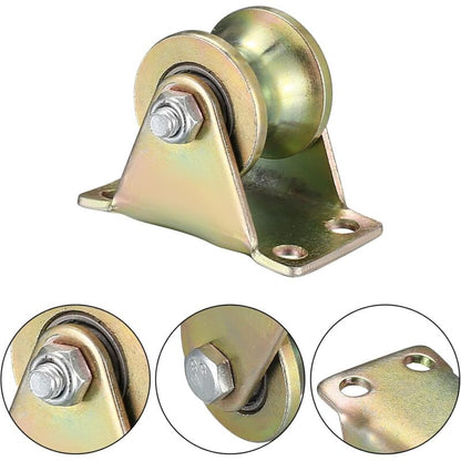4 pcs Lifting Pulley, U-Groove Caster, Lifting Caster, Groove Wheel Cable Pulleys For ROpes Rail Gate Sliding (U-Groove