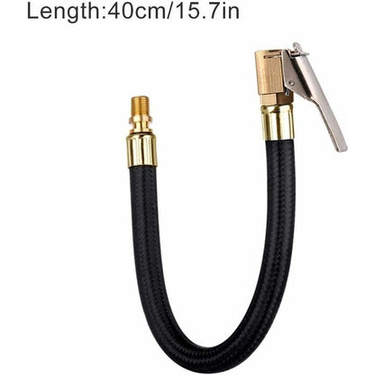 Tire Inflator Pump Hose, Motorcycle Valve Air Rubber Hose Lock-On Tire Chuck With Clip For Motorcycle Car Bike Hose