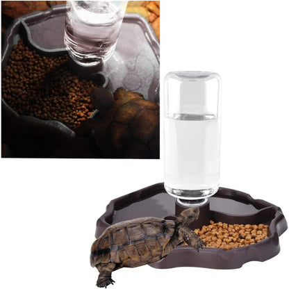 Pet Drinking Fountain, 2 In 1 Automatic Drinking Fountain Anti-Splash Turtle Lizard Reptile