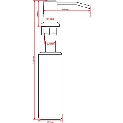 Soap Dispenser, Built-In Soap Dispenser, Stainless Steel Kitchen Sink Soap Dispenser, Built-In Soap Dispenser With