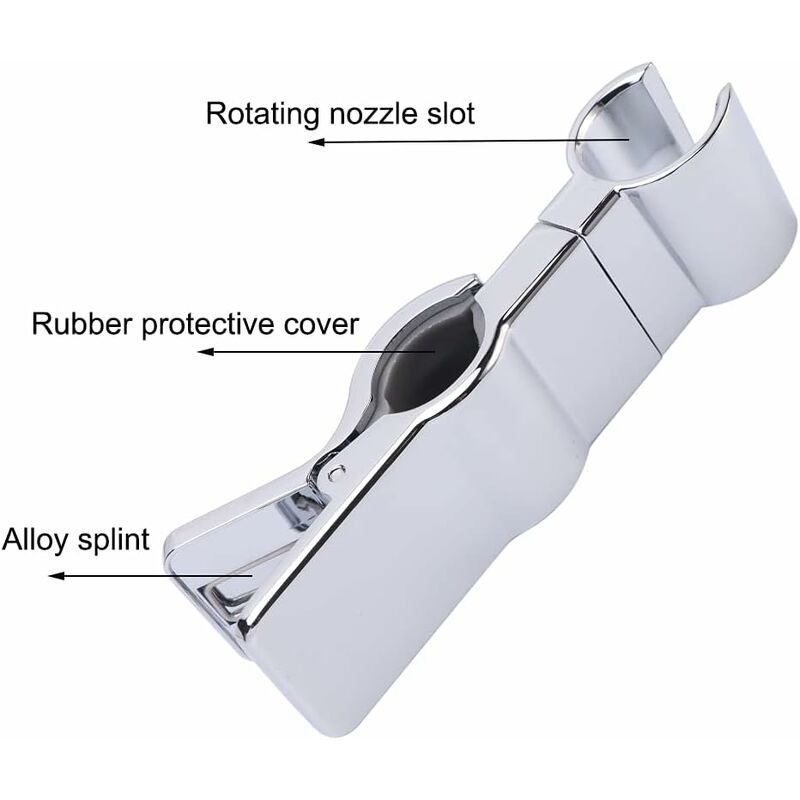 Shower Head Holder For Slide Bar, Universal 22-25Mm Rail Head Bracket Holder For Slide Bar Slider Clamp Bathroom