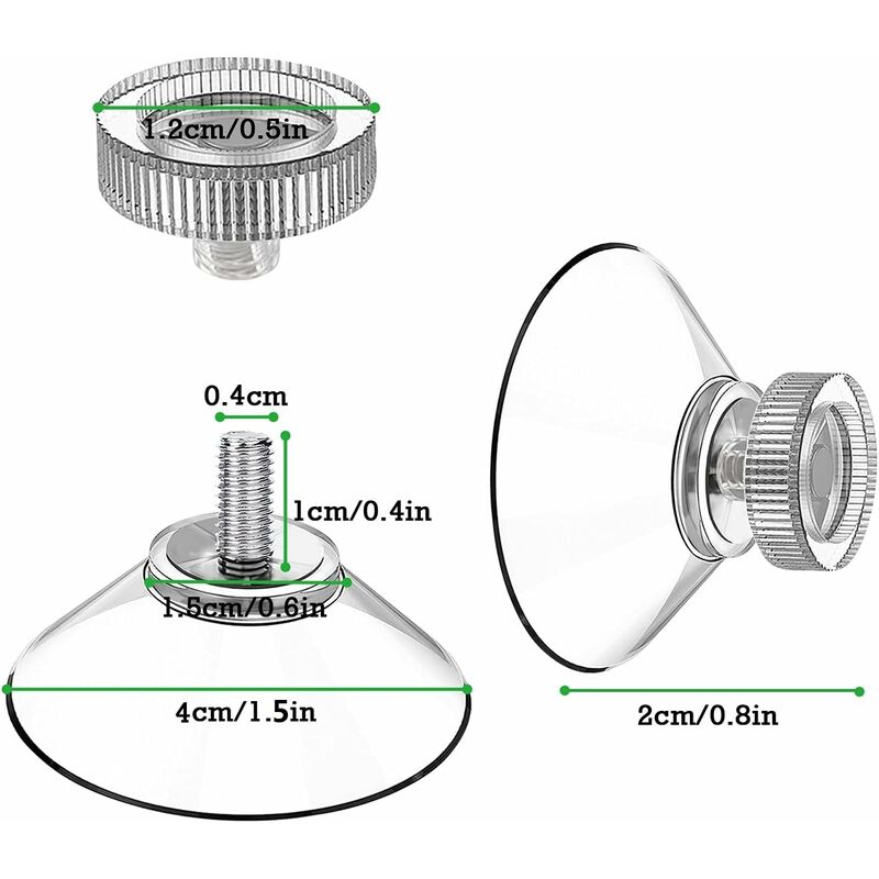 Suction Cup 25 pcs Set Suction Cups Ø 40 Mm M4 - Transparent Suction Knobs With Knurled Nut
