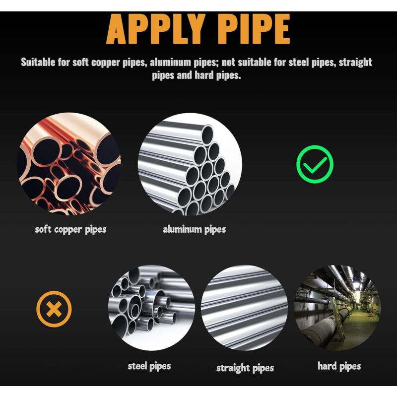 3 In 1 Manual Tube Bender 1/4'' 5/16'' 3/8'' 0-180° Bending Tools For Copper, Brass, Aluminum And Soft Metal