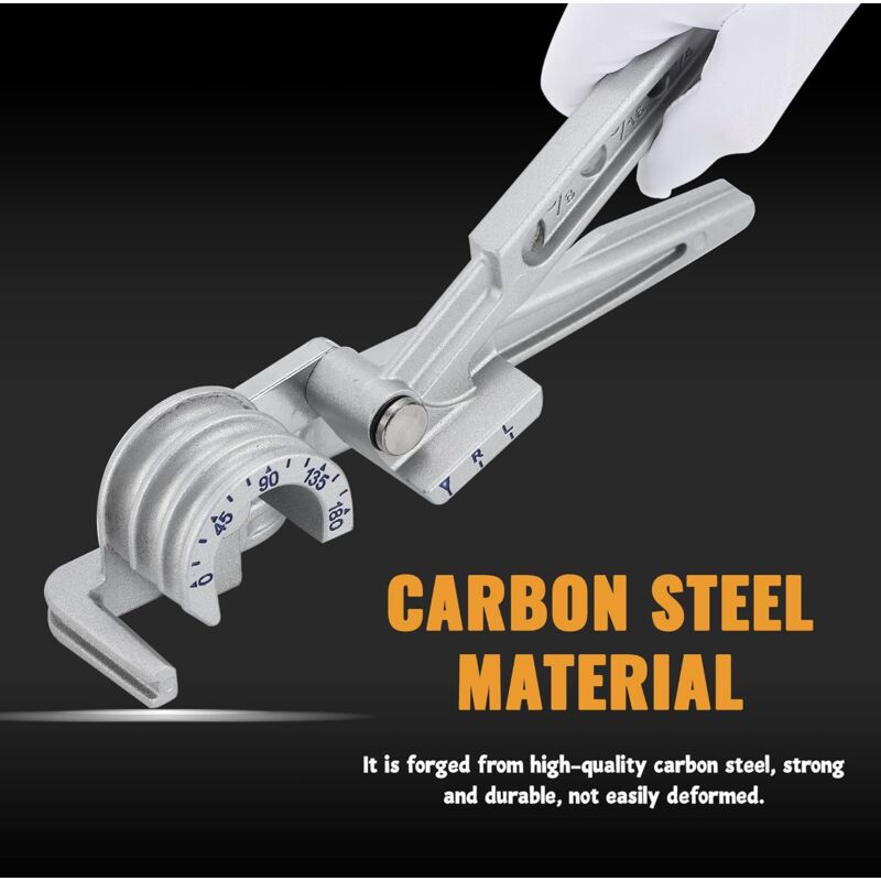3 In 1 Manual Tube Bender 1/4'' 5/16'' 3/8'' 0-180° Bending Tools For Copper, Brass, Aluminum And Soft Metal