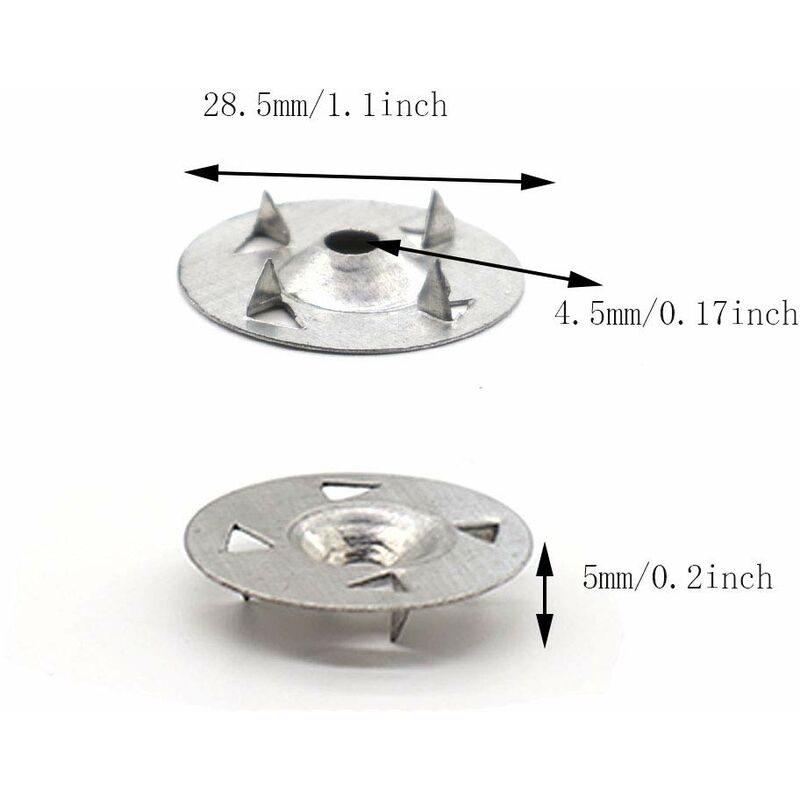 200 pcs 4-Prong Washers For Extruded Plasterboard, Thermal Insulation And Fixed Back Plate 28Mm