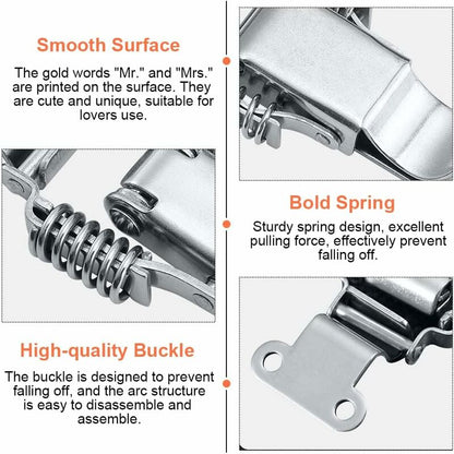4 pcs Stainless Steel Spring Loaded Lever Latch Tension Lock Toggle Latch Tension Lock Box Lock For Suitcase Drawer