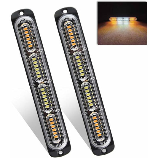 2 X 24LED Strobe Lights 12-24V Ultra Slim Emergency Hazard Light LED Emergency Strobe Lamp For Construction Truck Car