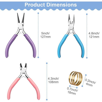 Jewelry Pliers - 3 Pliers, Jewelry Making Tools With Jump Ring Opener - For Jewelry Cutting