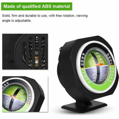 4X4 Inclinometer, Car Inclinometer, Outdoor Auto Mini Compact Compass Luminous LED Car Compass Angle Slope Meter