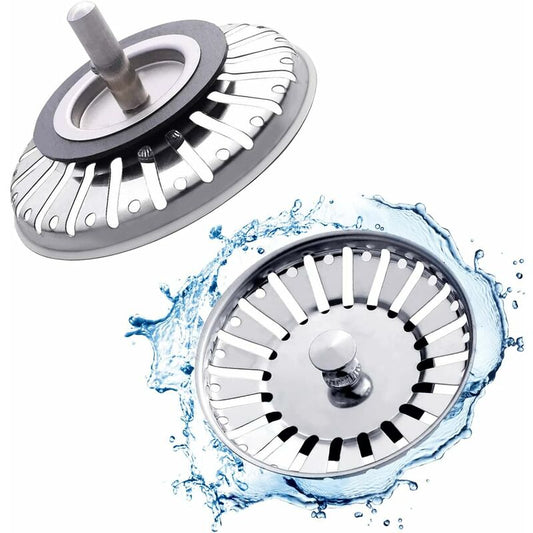 2 Pack Sink Strainer Plug, 84Mm Sink Drain Plug Replacement, Stainless Steel Sink Filter Stopper For Kitchen Or