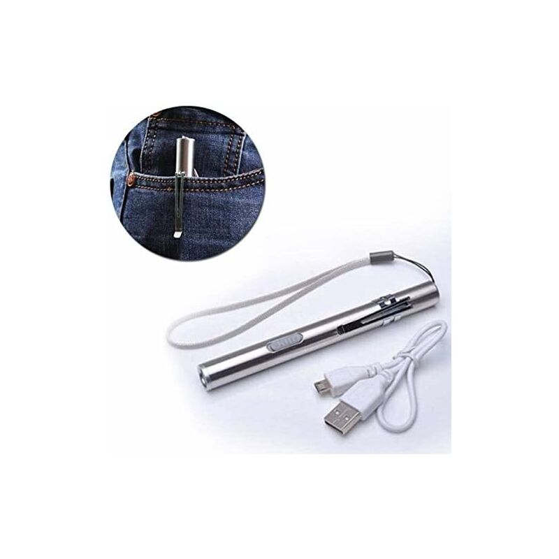 3 Pack Nurse Pen Light Medical Pen Light Usb Rechargeable LED Flashlight Stainless Steel Torch For Doctors Students