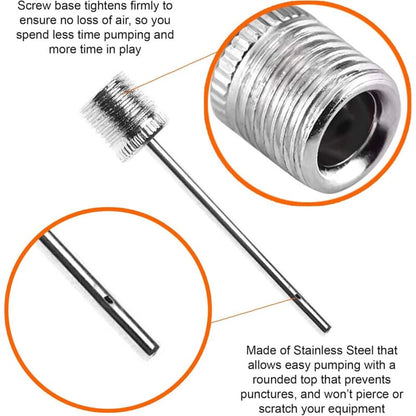 Ball Pump Inflation Needle (3 Pack) - Stainless Steel Air Pump Needles - Ideal For Inflating All Sports Balls