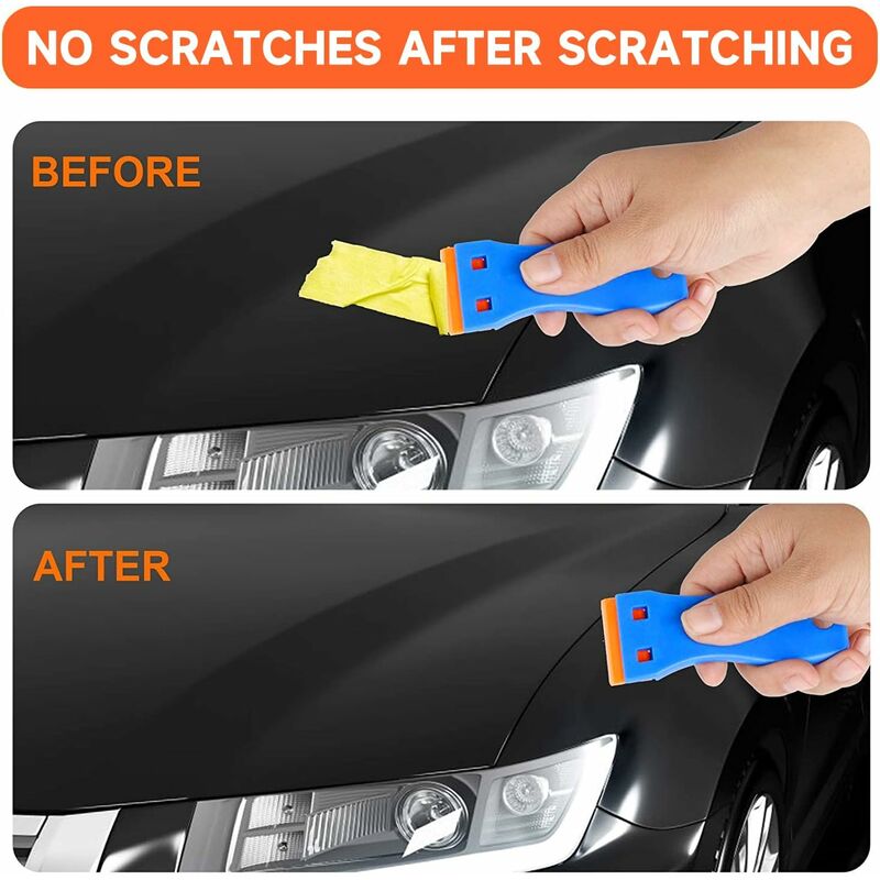 3 Pieces Plastic Scraper With 50 Pieces Plastic Blades Scrapers Ceramic Hob Glass Plate Scraper For Removing Glue