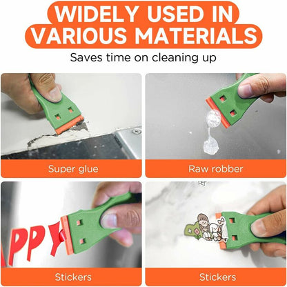 3 Pieces Plastic Scraper With 50 Pieces Plastic Blades Scrapers Ceramic Hob Glass Plate Scraper For Removing Glue