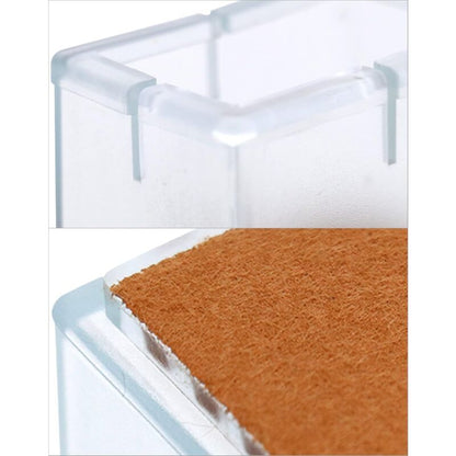 12 pcs Rectangle Silicone Chair Leg Protectors For Chair/Table/Sofa Legs Width 24-30Mm X Length 39-47Mm