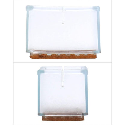 12 pcs Rectangle Silicone Chair Leg Protectors For Chair/Table/Sofa Legs Width 24-30Mm X Length 39-47Mm