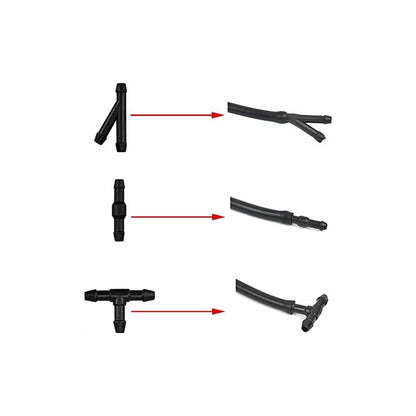 10 pcs Windshield Wiper Hose Kit,3M Windshield Washer Fluid Hose,Windshield Wiper Nozzle Mist Washer Spray Hose,With