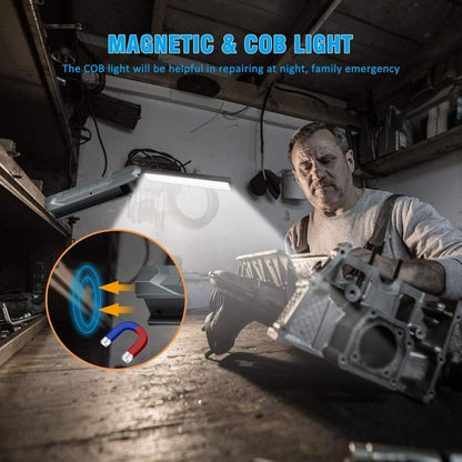 Parts Rechargeable LED Work Light, 5 Modes Work Lamp Mechanic Torch Foldable Lamp With Magnetic Base Inspection Lamp