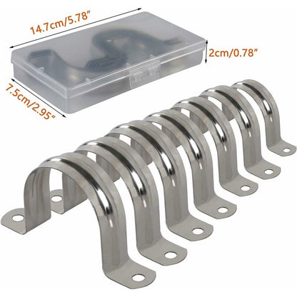 25Mm Stainless Steel 304 Hose Clamp U Type Pipe Clamp 20 pcs Tube Clamp Coupling Hoop 20 pcs Wholesale