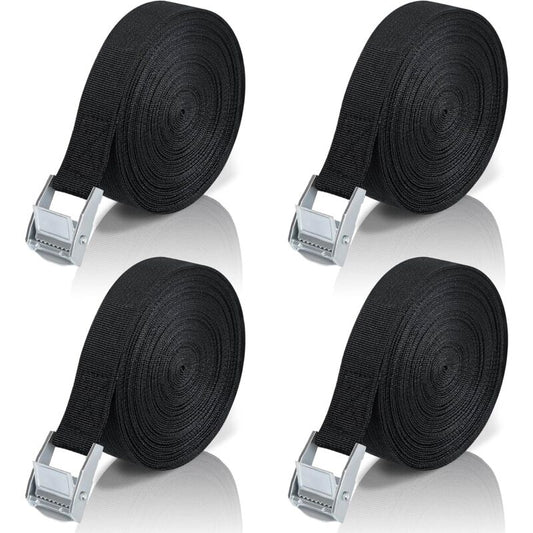 10M Tie Down Strap, 4 pcs Ratchet Strap With Zinc Alloy Buckle For Motorcycle/Car/Bike Carrier/Luggage/Moving Securing