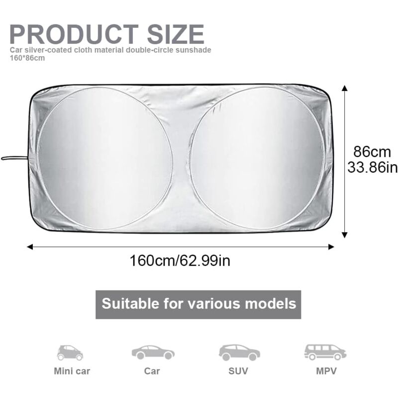 Car Windshield Sun Shade,Foldable Front Windshield Visor Sunshade Cover,Anti Uv Reflective Protector,Sunshade Block