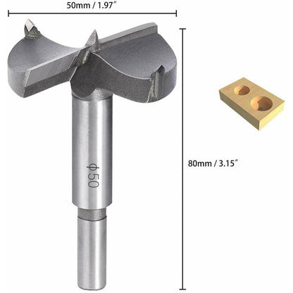 Wood Drill Bits, 50Mm Carbide Wood Cutter, Installing Wooden Spherical Doors, Drawers, Plywood, Quickly Helps You Make