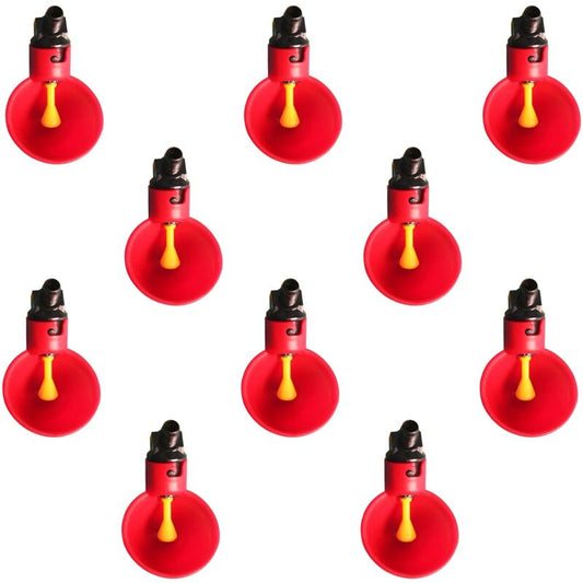 10 pcs Poultry Drinking Water Cups Automatic Plastic Chicken Cage Water Bowls Quail Piegon Waterers For Livestock