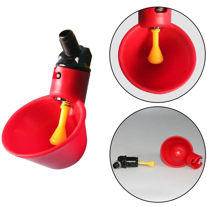 10 pcs Poultry Drinking Water Cups Automatic Plastic Chicken Cage Water Bowls Quail Piegon Waterers For Livestock