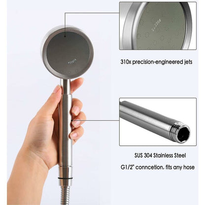 304 Stainless Steel High Pressure Shower Head Bathroom Shower Head Water Saving Easy Installation