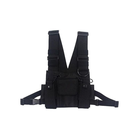 Crossbody Bags Chest Bag Hip Hop Streetwear Men Functional Waist Bags Adjustable Pockets Vest