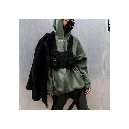 Crossbody Bags Chest Bag Hip Hop Streetwear Men Functional Waist Bags Adjustable Pockets Vest