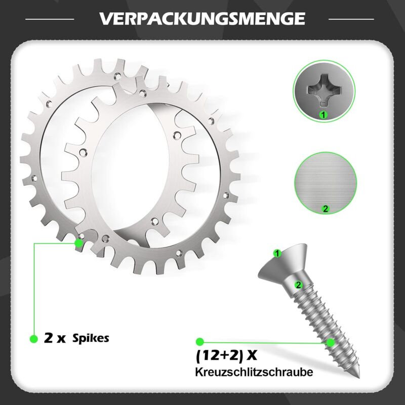 2 X Premium Stainless Steel Studs For Worx S/Model,2X Stainless Steel Screw-In Spikes Traction Enhancer,RObotic Lawn