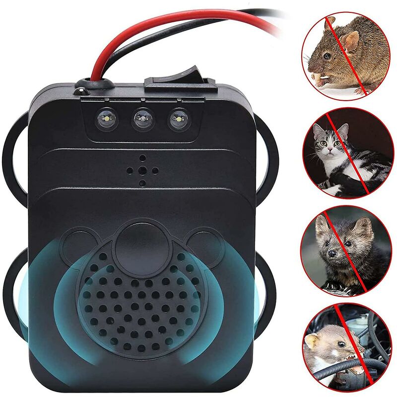 Ultrasonic Car Repellent With LED Strobe, Garage For Car ROdents Mice Pests Home Garage Attic Camping