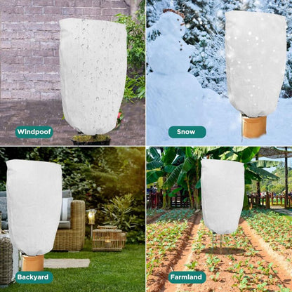 2 Pieces Plant Winter Protection Bags Winter Protection For Potted Plants, White, Solid, 100 X 80 Cm