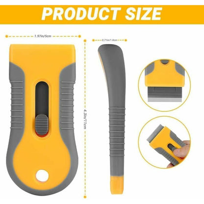Glass And Ceramic Glass Scraper - Glass Cleaning Tool With 20 Replacement Parts For Removing Gasket Labels, Decals And