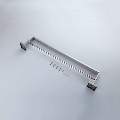 Bathroom Wall Mounted Towel Rack, Double Towel Bar, Chrome Mirror Polished, 60Cm