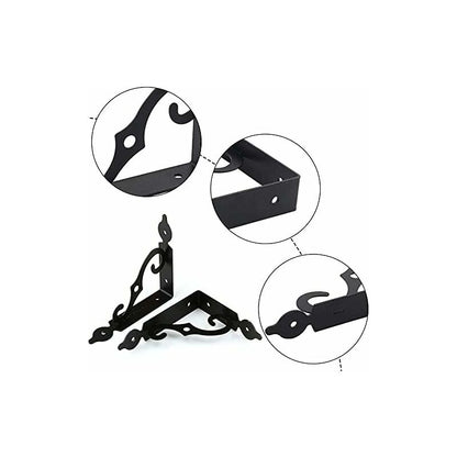 4 pcs Triangle Shelf Brackets Black Shelf Bracket Iron Wall Shelf Bracket Heavy Duty Shelf Brackets Wall Shelf Bracket,