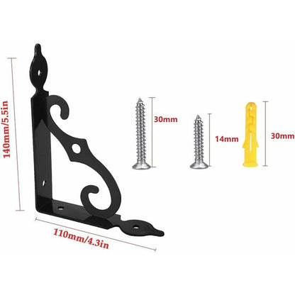 4 pcs Triangle Shelf Brackets Black Shelf Bracket Iron Wall Shelf Bracket Heavy Duty Shelf Brackets Wall Shelf Bracket,